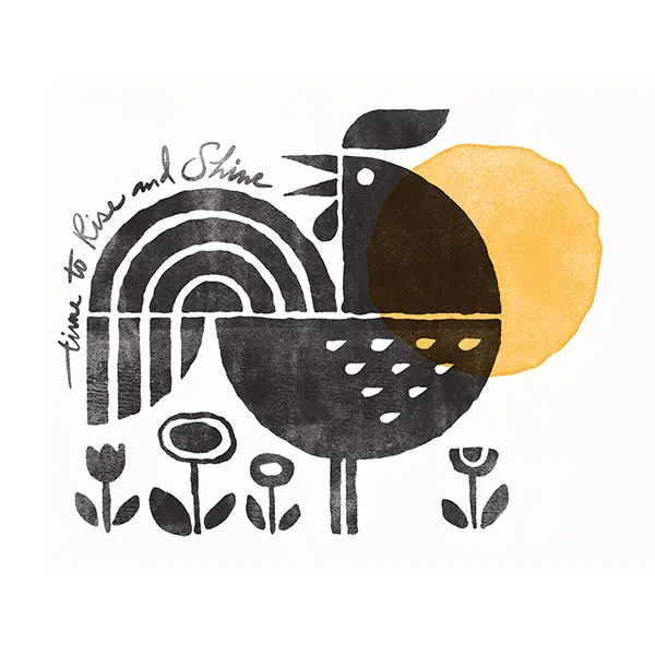 Rise and Shine Rooster illustration